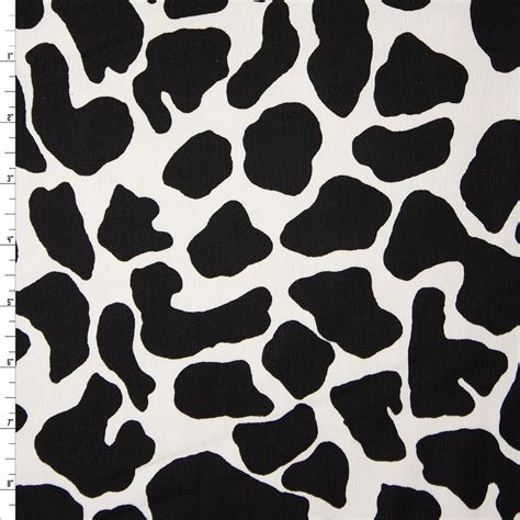 Cali Fabrics Black and White Modern Cow Print Bull Denim Fabric by the Yard