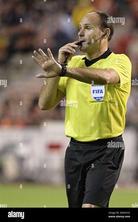 Referee Antonio Mateu Lahoz Pictured During A Soccer Game Between