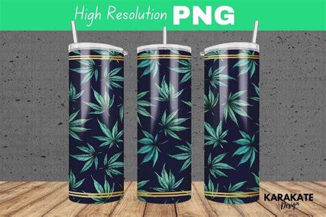 Cannabis Pattern 20oz Tumbler Wrap Graphic By KARAKATE Creative Fabrica