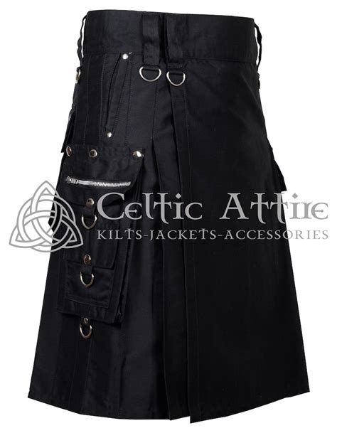 Gothic Punk Rock Kilt For Men Scottish Utility Kilt Etsy España