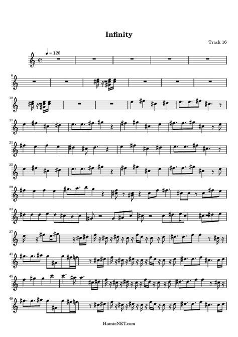 Infinity Sheet Music Infinity Score Hamienet