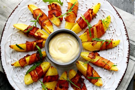 Bacon Wrapped Sweet Potato Wedges With Chilli Lime Mayo Urban Acupuncture