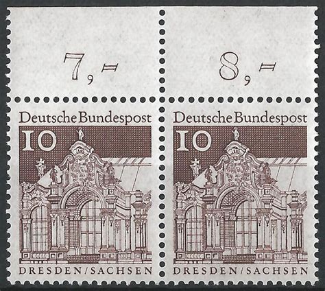 Paar 490 Deutsche Bauwerke 10 Pf Bundespost Briefmarke