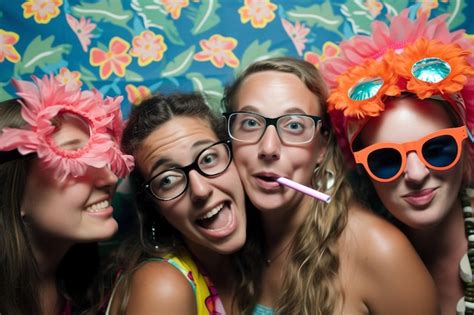 Premium Photo Selfie Of Happy Moments In The Photo Booth Social Event