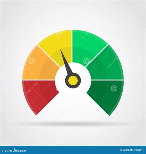 Speedometer Icon Colorful Infographic Gauge Element With Shadow Stock