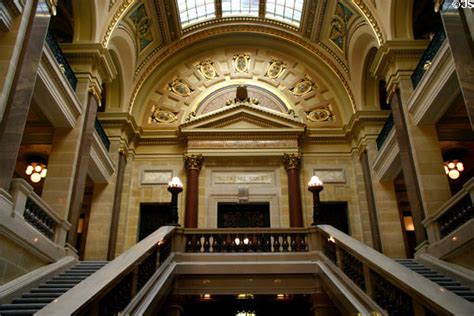 Stairway To Supreme Court Chamber In Wisconsin State Capitol Madison Wi