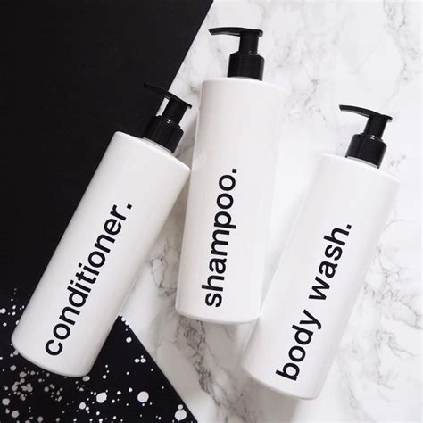 White Bold Font Reusable Bathroom Bottles Refillable Etsy Shampoo