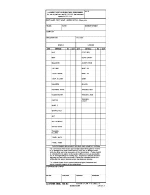 Laundry Slip - Fill and Sign Printable Template Online