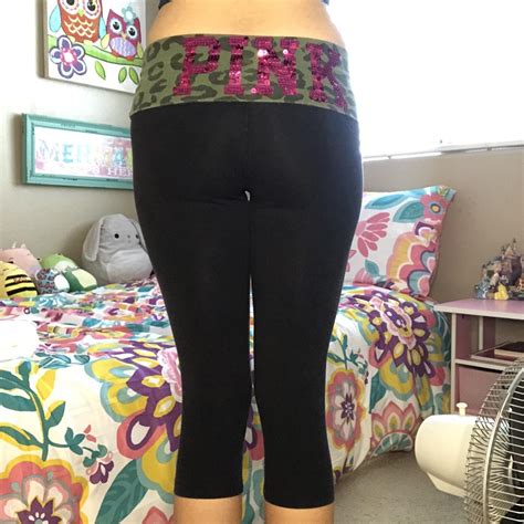 Victorias Secret Pink Fold Over Leggings For Trade Depop