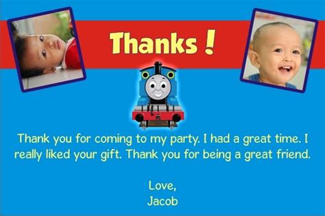 Thomas The Tank Engine Train Thank You Cards Personalized Party Invites