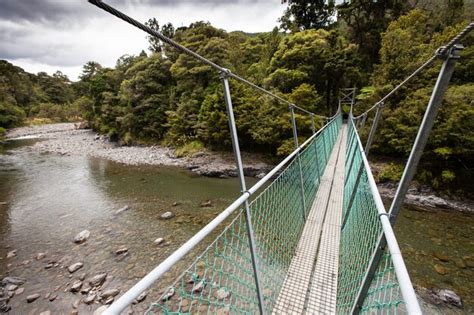 Premium Photo Swingbridge Over Tauherenikau River Tararua Forest