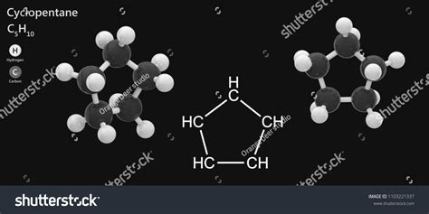 Structural Chemical Formula Molecular Structure Cyclopentanec5h10 스톡