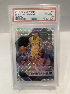 Brandon Ingram 2016 17 Mosaic 8 RC ROOKIE SILVER PRIZM MOSAIC PSA 10