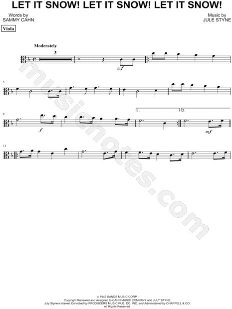 Jule Styne Let It Snow Let It Snow Let It Snow Viola Sheet Music In F Major Download