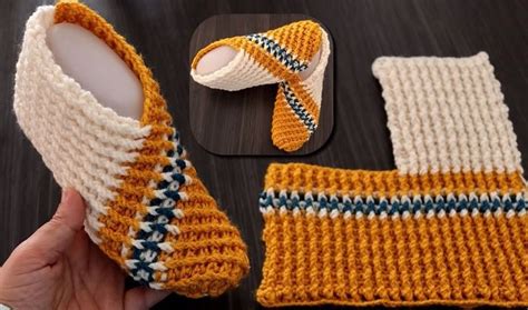 Easy Folded Slippers Crochet Tutorial Crochet Home Crochet Shoes