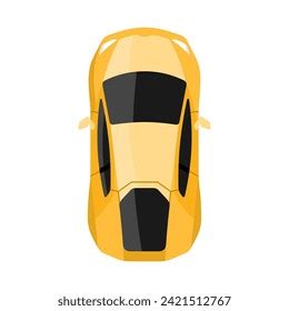 Yellow Car Top View Vector Illustration Stock Vector Royalty Free