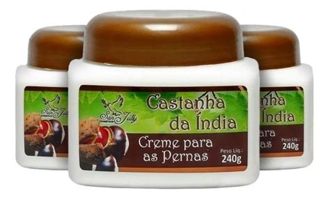 06 Potes Creme Para Pernas Castanha Da Índia San Jully 240g MercadoLivre