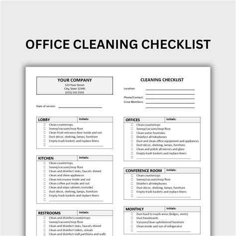 Office Cleaning Checklist Comprehensive Guide For A Clean Workspace