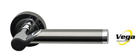 ENTERPRISE DUAL FINISH POLISHED CHROME BLACK NICKEL DOOR HANDLES