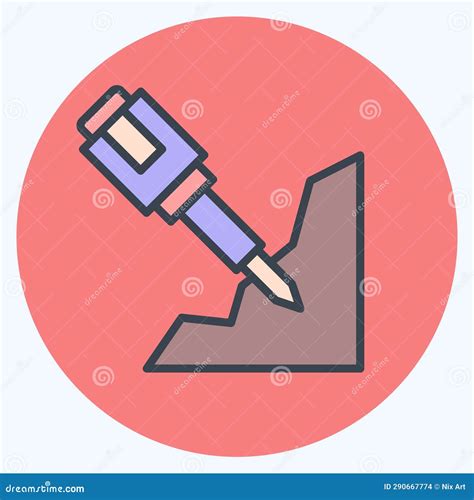 Icon Jackhammer Related To Mining Symbol Color Mate Style Simple