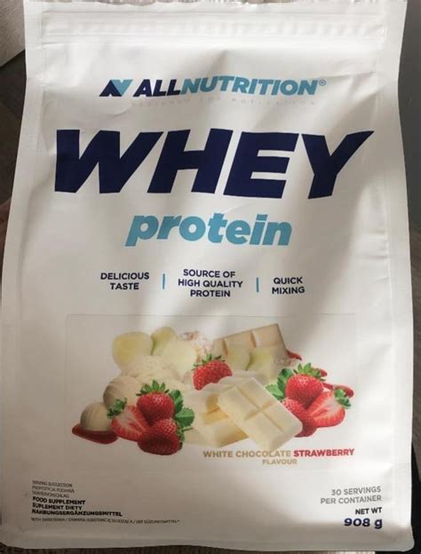 Whey Protein White Chocolate Strawberry Allnutrition Kalorie Kj A