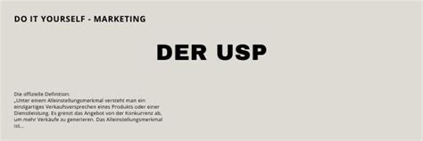 Der Usp Bzw Das Alleinstellungsmerkmal Eines Unternehmens