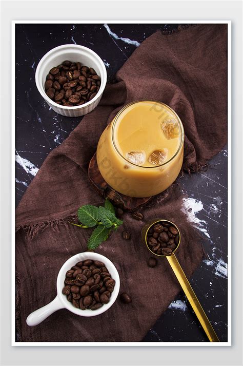 creative photography pictures of iced coffee and beans | Photo JPG Free ...