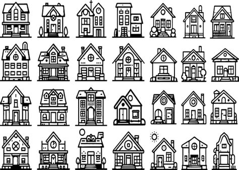 Premium Vector Houses Icons Set Real Estate