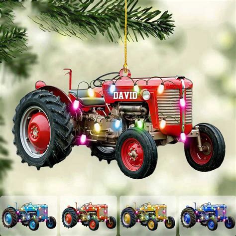 Customized Tractor Christmas Ornament Version 2 For Farmer Gift For D