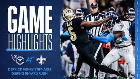 Derrick Henry Stiff-Arm During 18-Yard Rush | Game Highlights