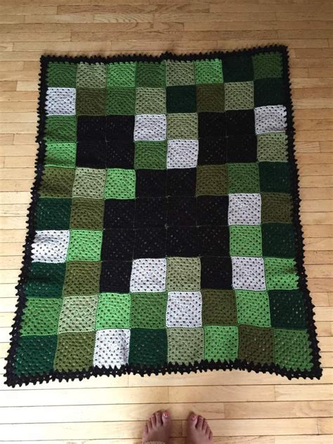 Minecraft Creeper Crocheted Blanket — Whitney Archer Minecraft Crochet