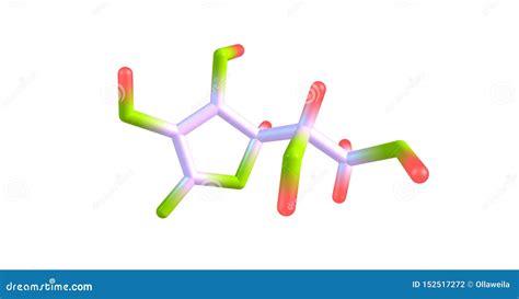 Ascorbic Acid Molecular Structure Isolated on White Stock Illustration ...