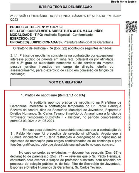 Blog do Carlos Eugênio Ministério Público recomenda que Prefeitura