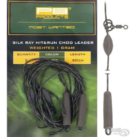 PB Products Silk Ray Hit Run Chod Leader Weighted 1 Gram De Tacklebox