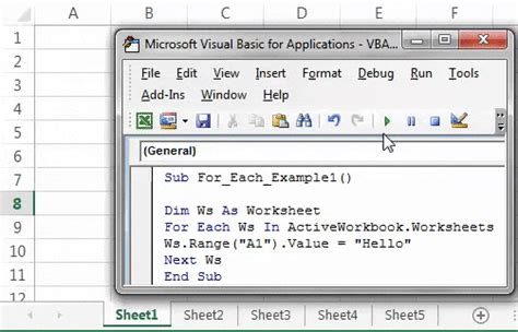 How To Use Vba For Each Loop With Excel Examples Worksheets Library