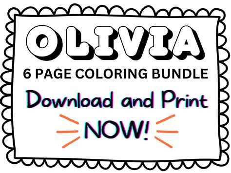 Olivia Coloring Page Printable Name Coloring Page Custom Coloring