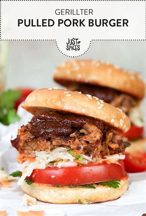 Pulled Pork Burger Aus Dem Ofen Hamburger Cheeseburger Fleisch