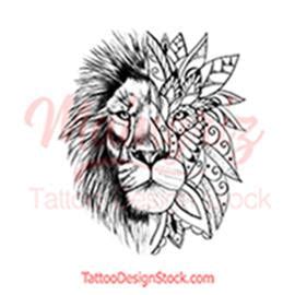 Mandala lion tattoo design digital download – TattooDesignStock