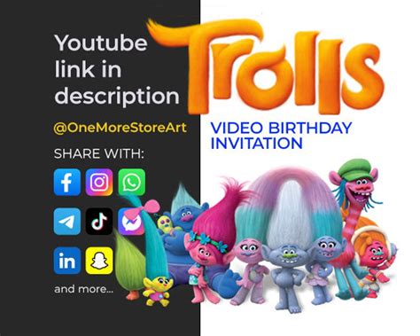 Onemorestoreart Custom Made Poppy Trolls Video Trolls Birthday Party