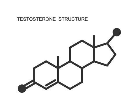 Testosterone Icon Chemical Molecular Structure Steroid Sex Hormone Sign Isolated On White