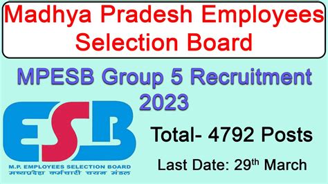 Mpesb Group 5 Recruitment 2023 Total 4792 Posts Apply Now