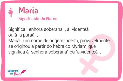 Significado Do Nome Maria Significado Dos Nomes