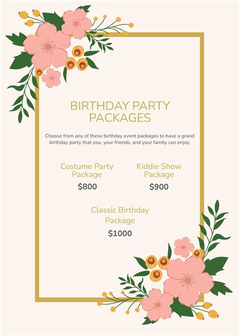 Birthday Party Table Tent Template in PSD, Illustrator, Word, Publisher ...