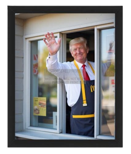 President Donald Trump Waving Out Of Mcdonalds Drivethrough 8x10 Ai