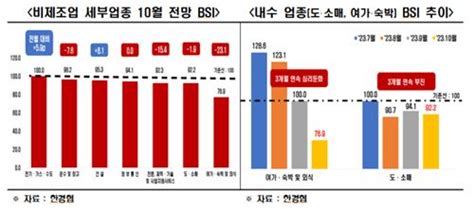 10월 경기전망 부정적bsi 낙폭 26개월만에 최대 한국경제