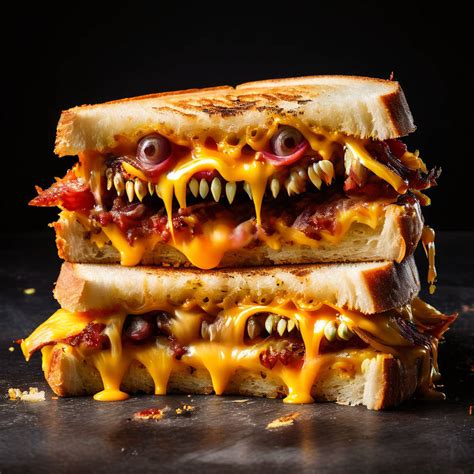 Monster Grilled Cheese Sandwhich With Sharp Teeth By Creepnight666 On