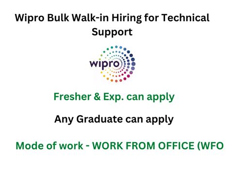 Wipro Bulk Walk In Hiring For Technical Support Any Graduate Can Apply