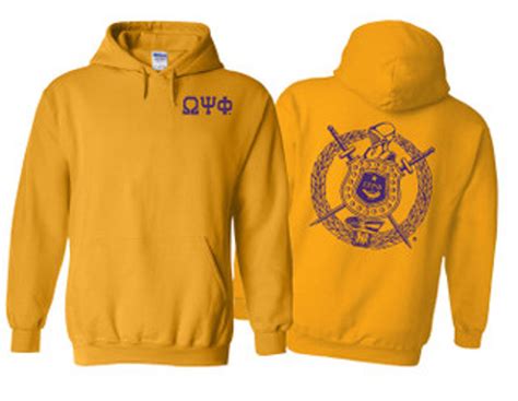 Omega Psi Phi World Famous Crest Shield Hooded Sweatshirts Greek Gear