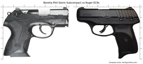 Beretta Px Storm Subcompact Vs Ruger Ec S Size Comparison Handgun Hero