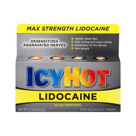 Icyhot Lidocaine Plus Menthol Pain Relieving Cream Oz G Online